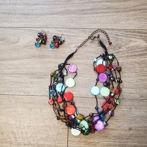 Premier Designs Spectrum Necklace and Earrings‎ Bundle